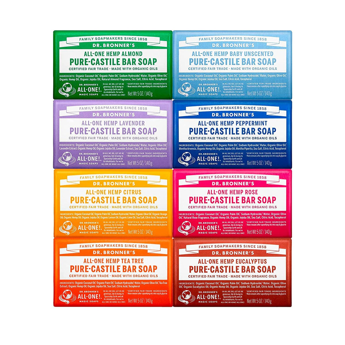 Dr. Bronner's barra de almendra: aroma suave y limpieza delicada para la piel