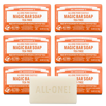 Dr. Bronner's barra magia arbol de te: limpieza suave para cara, cuerpo y cabello