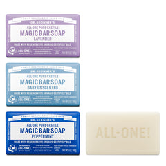 Dr. Bronner’s Barra Mágica Mentha Lavanda Conjunto para el cuidado diario de piel y cabello