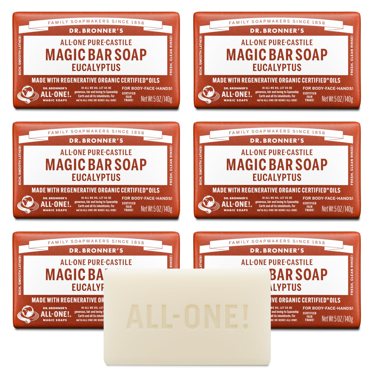 Savon Dr. Bronner’s eucalyptus avec emballage recyclable, pratique et durable