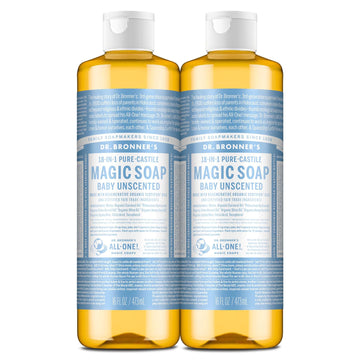 Dr. Bronner's bebé sin aroma, jabón líquido suave para piel delicada