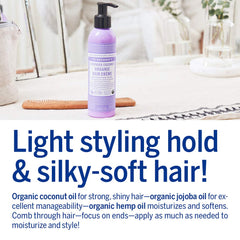Cabello seco con control suave del encrespamiento gracias a la crema.
