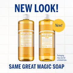 Dr. Bronner’s espuma cremosa jabon liquido citrico, enjuague suave para la piel