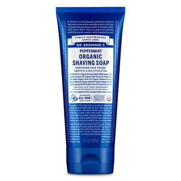 Dr. Bronner's jabón de afeitar menta, empaque práctico para casa