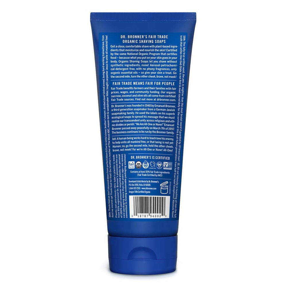 Dr. Bronner's jabón de afeitar menta, espuma cremosa para afeitado suave