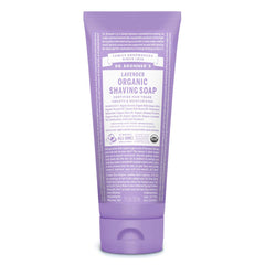 Dr. Bronner's jabón de afeitar orgánico lavanda, aceites vegetales para piel nutrida.