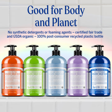 Dr. Bronner's envase reciclado 100% post-consumo, opción ecológica