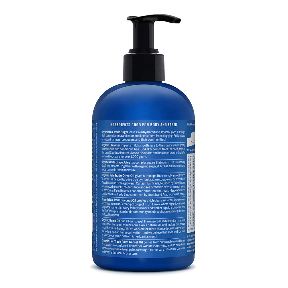 Espuma cremosa de menta de Dr Bronner's para ducha diaria