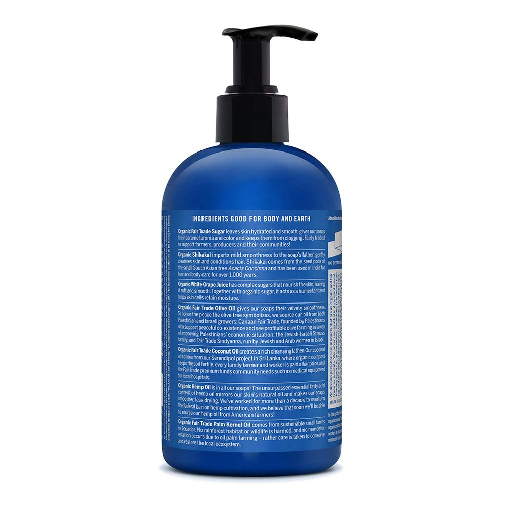 Espuma cremosa de menta de Dr Bronner's para ducha diaria