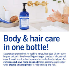 Lavado de manos suave con jabon de menta Dr Bronner's