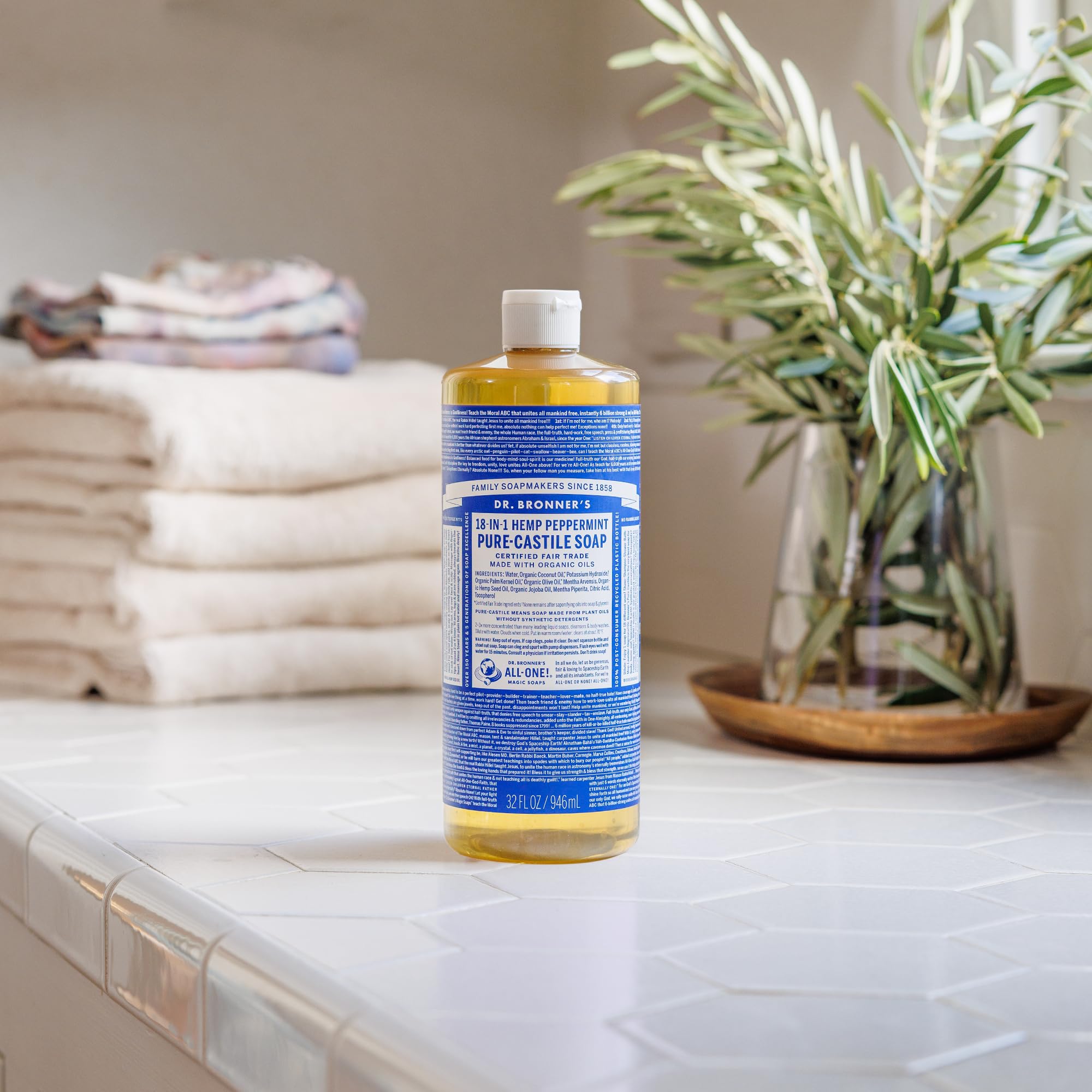 Dr. Bronner's Jabón de Castilla Menta limpia ropa con fórmula concentrada