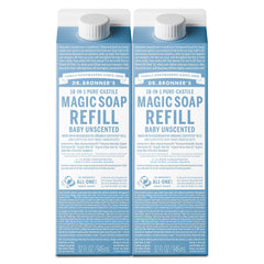 Dr. Bronners Jabón Castilla líquido para bebé sin fragancia con espuma suave y limpia
