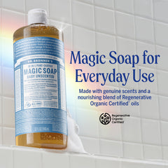Dr. Bronner's Jabón líquido, espuma densa para piel suave.