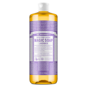 Dr. Bronner's Jabón líquido Castile Lavanda, botella lista para uso diario y aroma suave