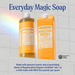 Ingredientes orgánicos de Dr. Bronner's Jabón Castile cítrico para limpieza consciente