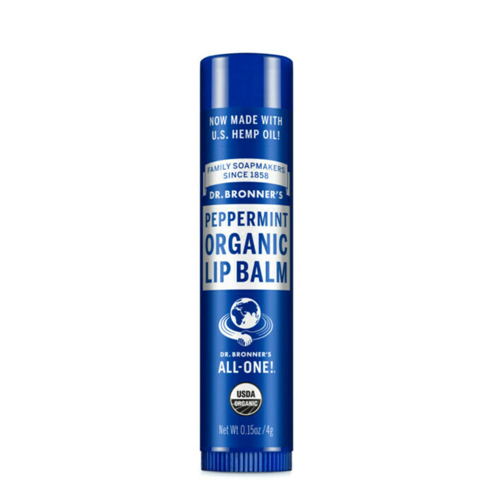 Dr. Bronner's bálsamo labial orgánico menta, aplicación suave para labios hidratados