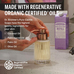 Dr. Bronner's Lavanda - aceites orgánicos certificados para limpieza suave de piel