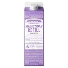 Dr. Bronner's Lavanda - jabón líquido recarga 32oz para cara y cuerpo