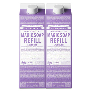 Dr. Bronner's Lavanda: jabón líquido recambio 32oz para cuerpo y hogar.