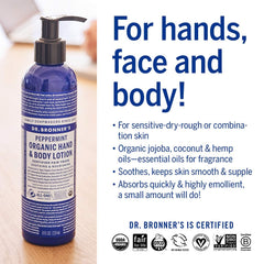 Dr. Bronner's loción orgánica naranja lavanda: hidratación ligera para cuerpo.