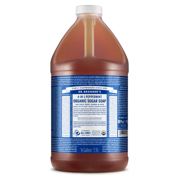 Dr. Bronner's Organic Sugar Soap lavanda en botella, hidratación suave para piel.