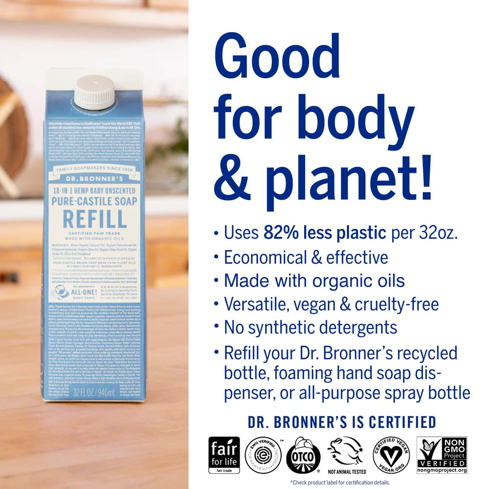 Dr. Bronner's Pure-Castile aplicación para cara y cuerpo con múltiples usos