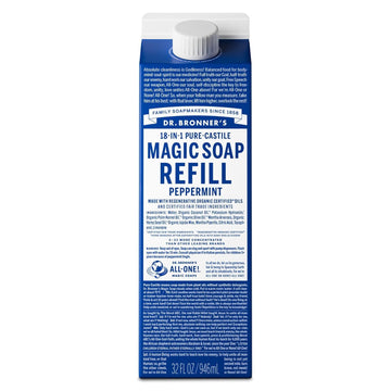 Dr. Bronner's Pure-Castile Menta: vertido suave de la botella y limpieza refrescante.
