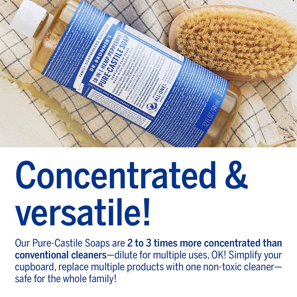 Dr. Bronner's Pure-Castile Menta, ingredientes orgánicos certificados
