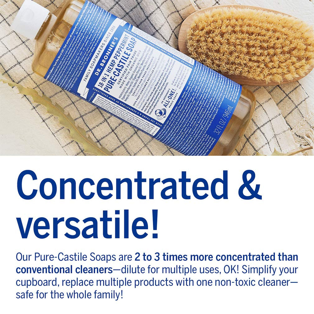 Dr. Bronner's Pure-Castile Menta, ingredientes orgánicos certificados