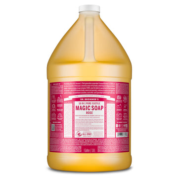 Dr. Bronner's Rosa Castile, botella verter, limpieza suave para piel y cuerpo