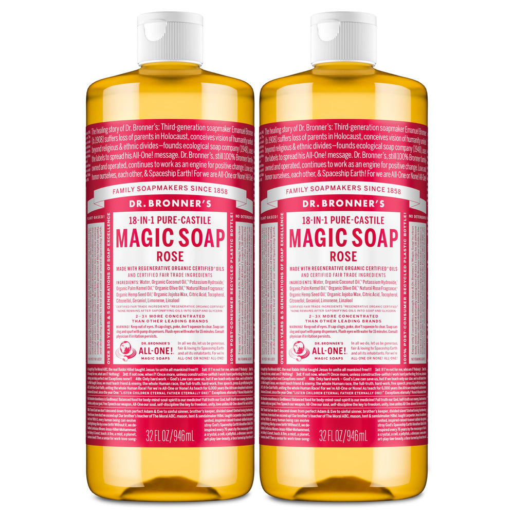 Dr. Bronner's Rosa Castile: jabón líquido con espuma suave para la piel