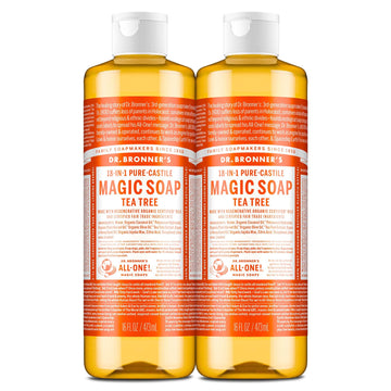 Dr. Bronner's Tea Tree jabón líquido en botella 2pack, limpieza suave diaria