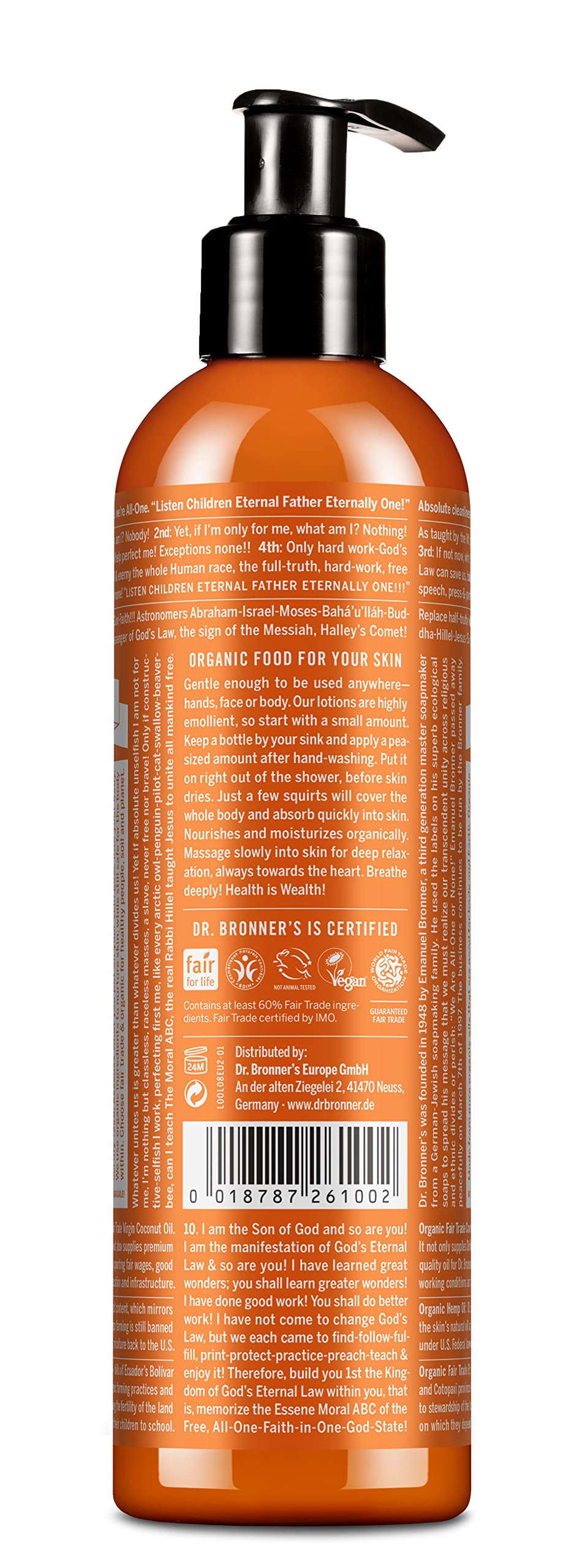 Textura cremosa de Dr. Bronner's para piel suave y cuidado diario