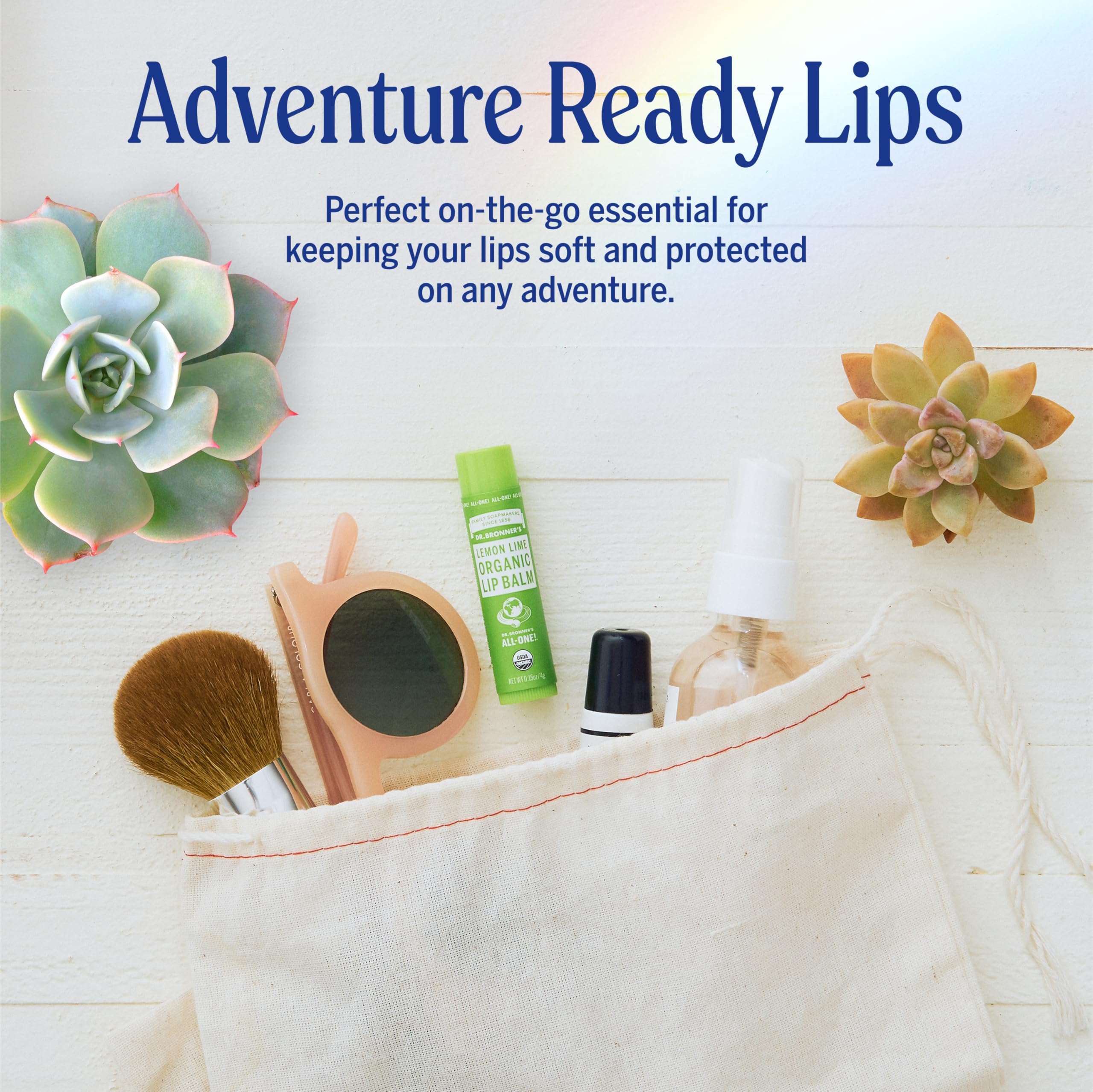 Usos múltiples: labios, cutículas y manos con Dr. Bronner's.