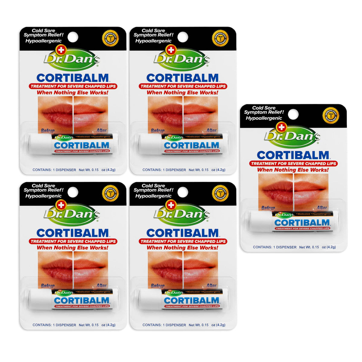 Dr. Dan's Cortibalm para labios secos, protege y favorece la hidratación
