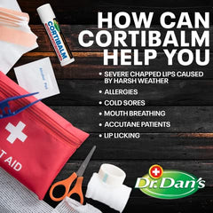 Fórmula hipoalergénica para labios sensibles con Dr. Dan's Cortibalm.