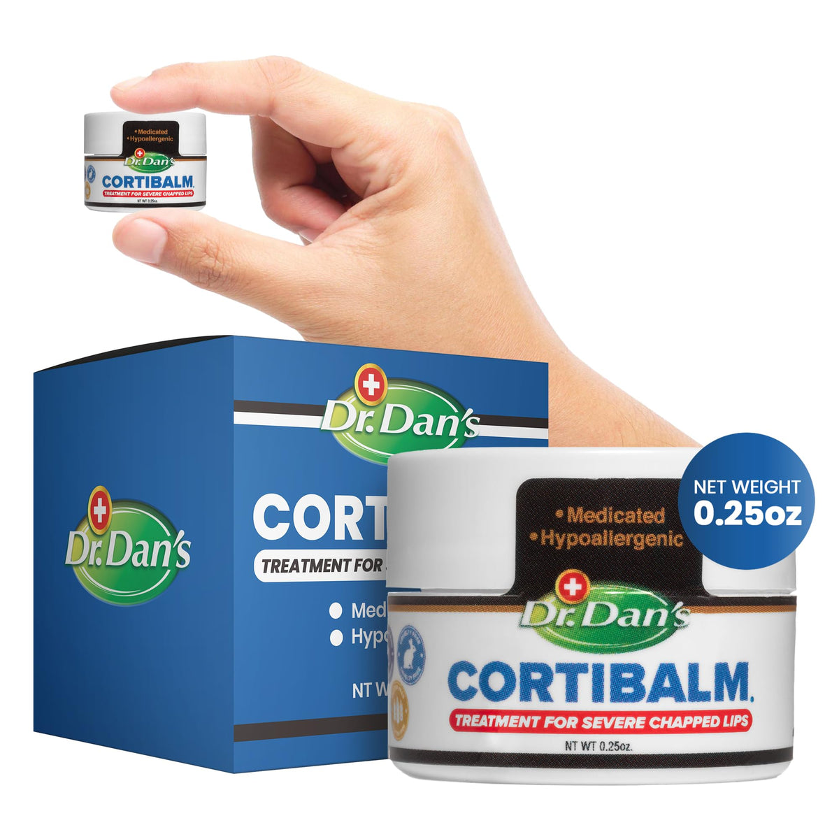 Dr. Dan's Cortibalm frasco labios secos: alivio suave para labios agrietados