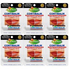 Dr. Dan's Cortibalm: paquete de seis barras para labios secos, ideal para el cuidado diario.
