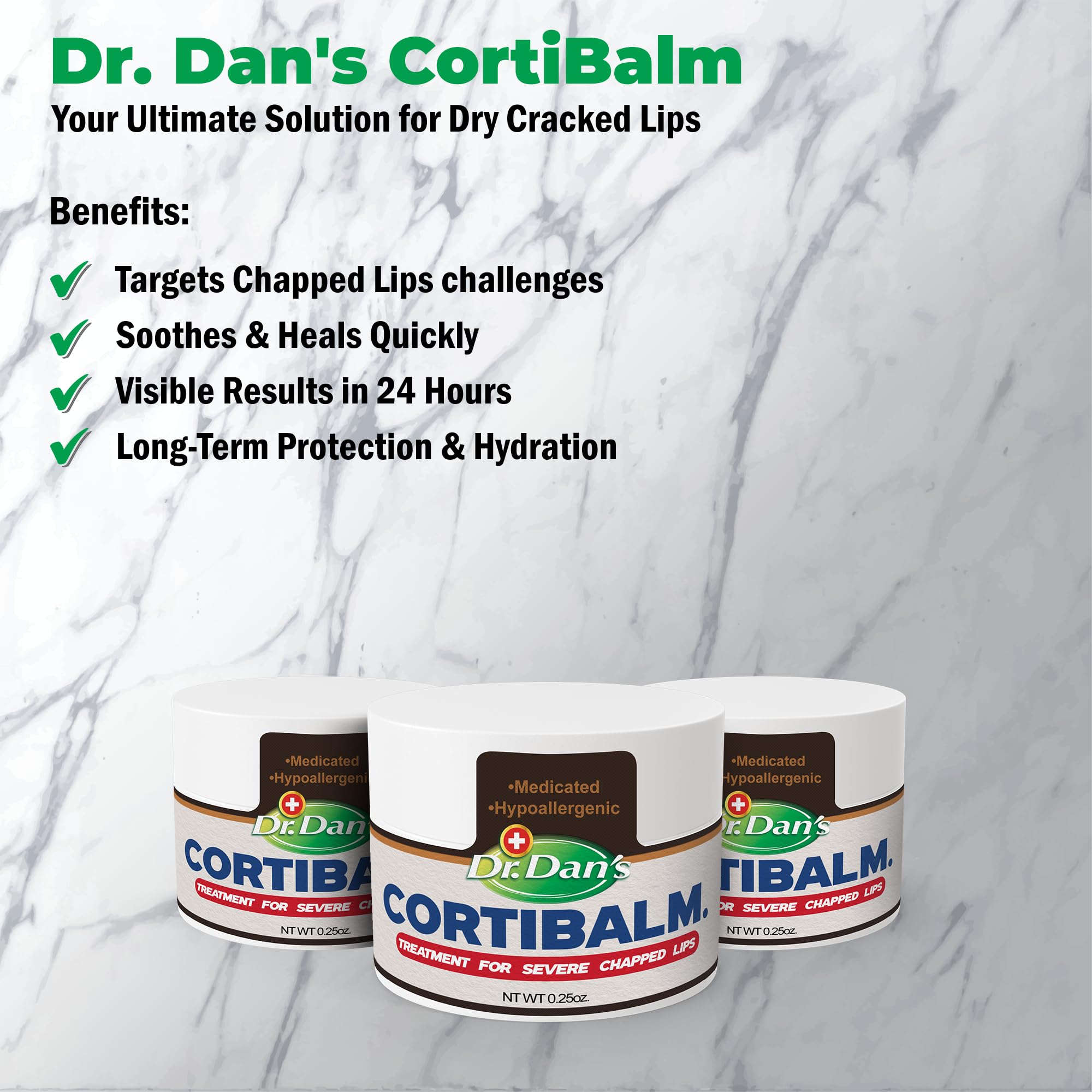 Dr. Dan's Cortibalm uso diario para labios secos y sensibles