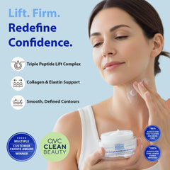 Dr. Denese crema cuello con textura ligera y absorción rápida.