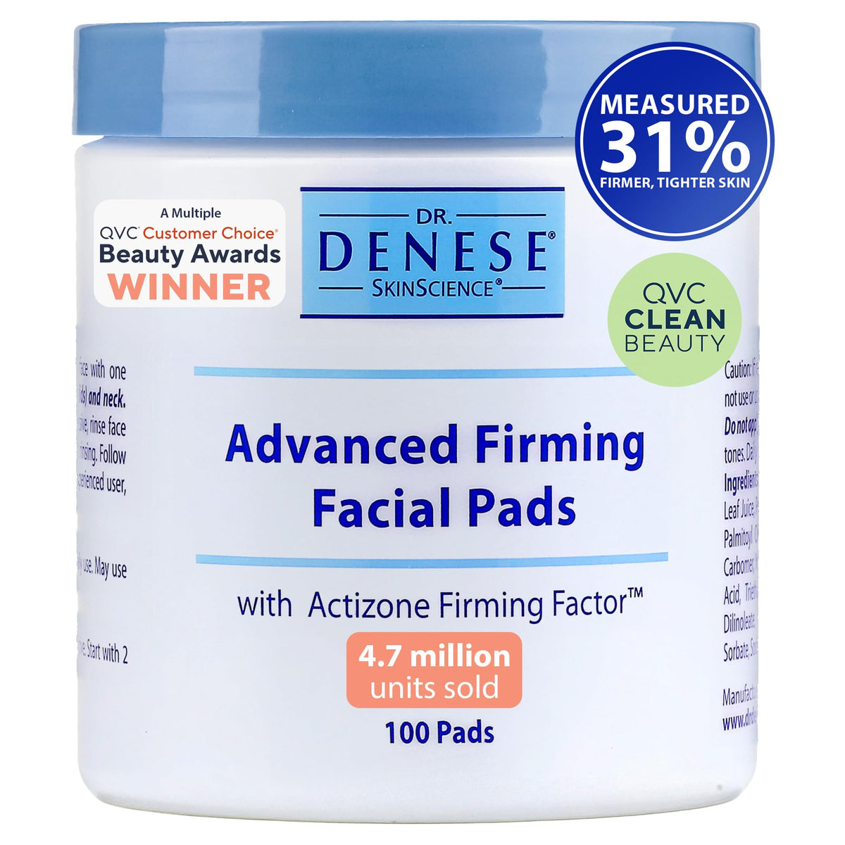 Dr. Denese SkinScience Advanced Firming Facial Pads exfoliación profesional para piel suave y radiante