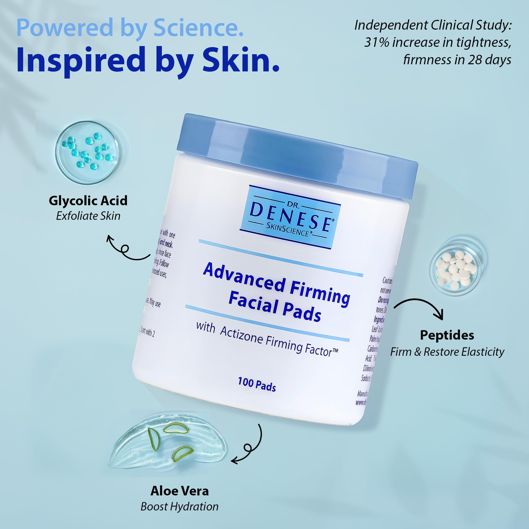 Dr. Denese SkinScience Advanced Firming Facial Pads poros refinados y apariencia más lisa