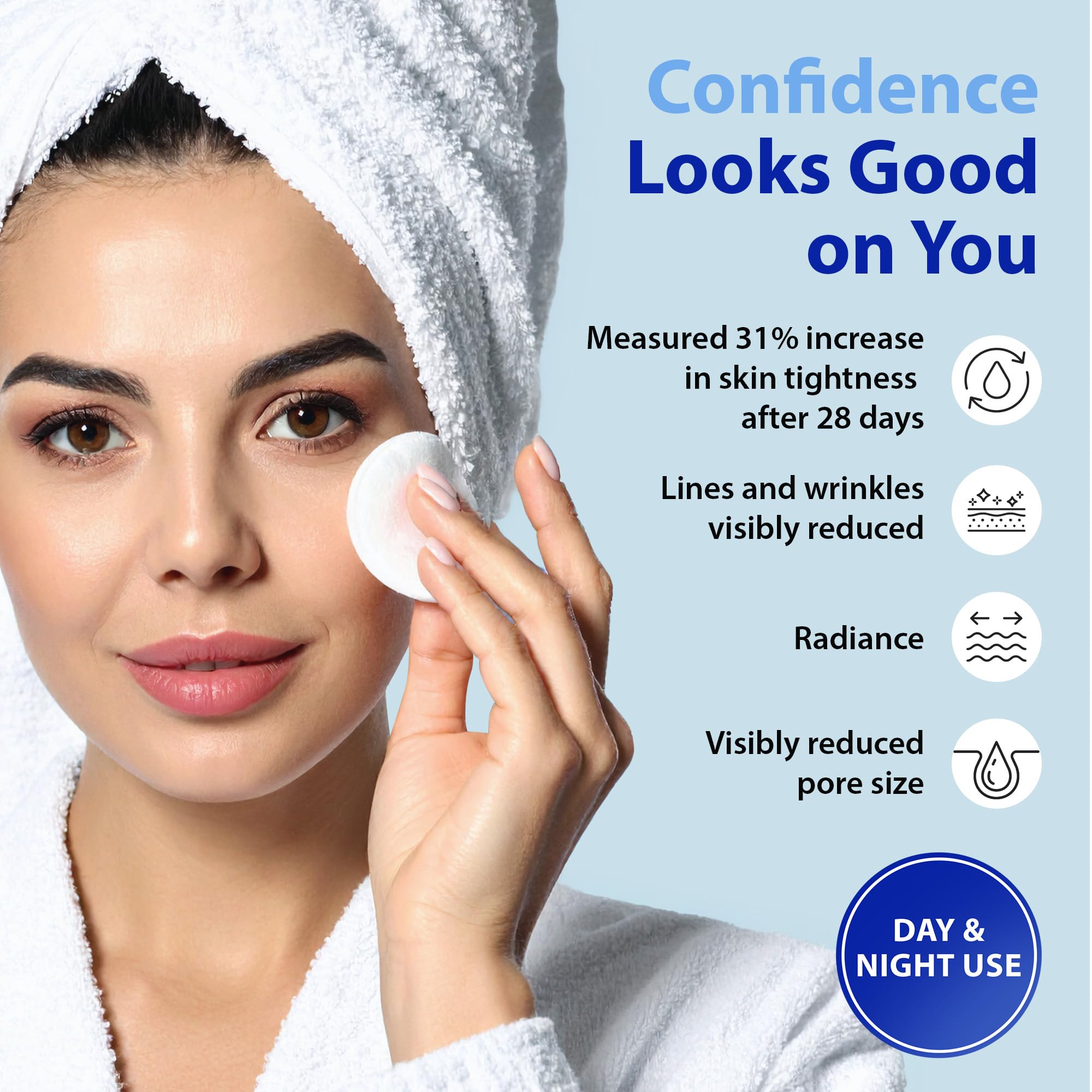 Dr. Denese SkinScience Advanced Firming Facial Pads textura refinada y poros más lisos