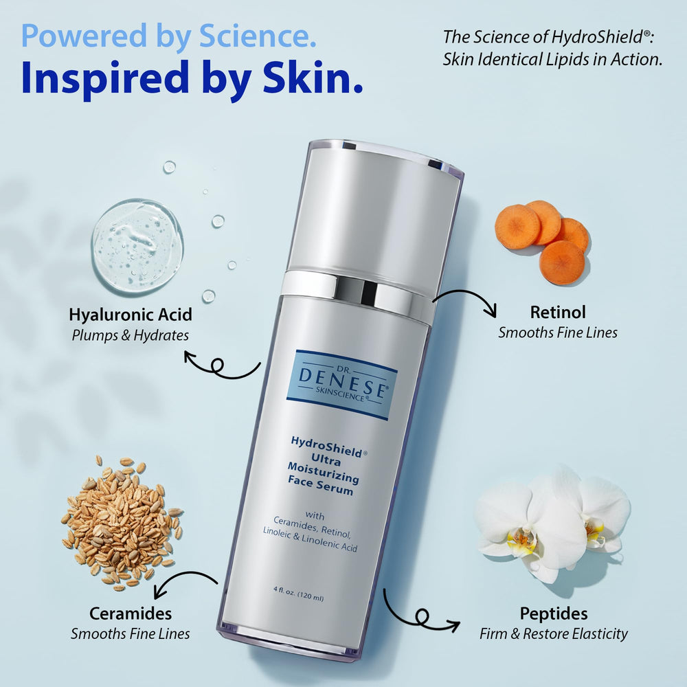 Dr. Denese SkinScience HydroShield – formule dermatologiquement testée et sans cruauté envers les animaux.