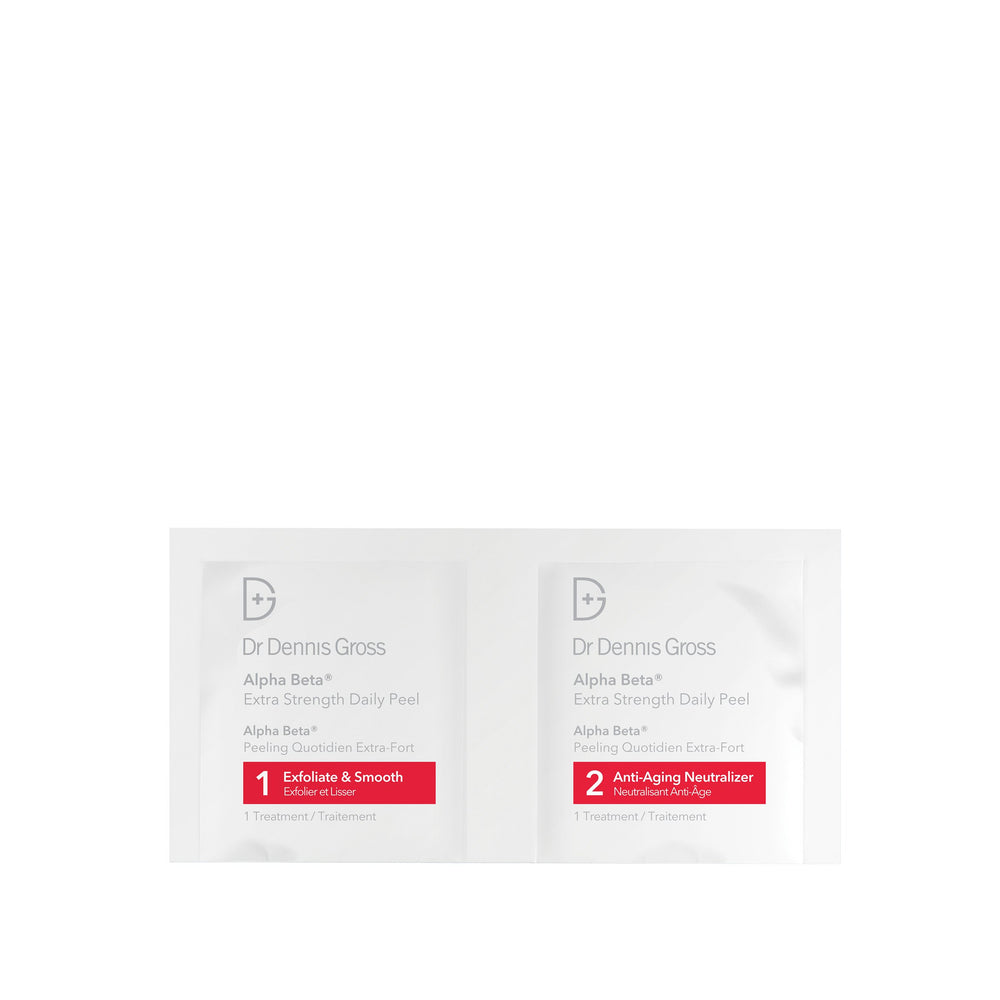 Dr. Dennis Gross Alfa Beta Fuerza Extra, envase de 60 tratamientos, reduce poros visibles.