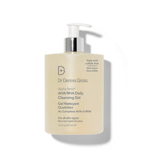 Dr. Dennis Gross Alpha Beta gel de limpieza diario, botella frontal, limpia suavemente los poros.