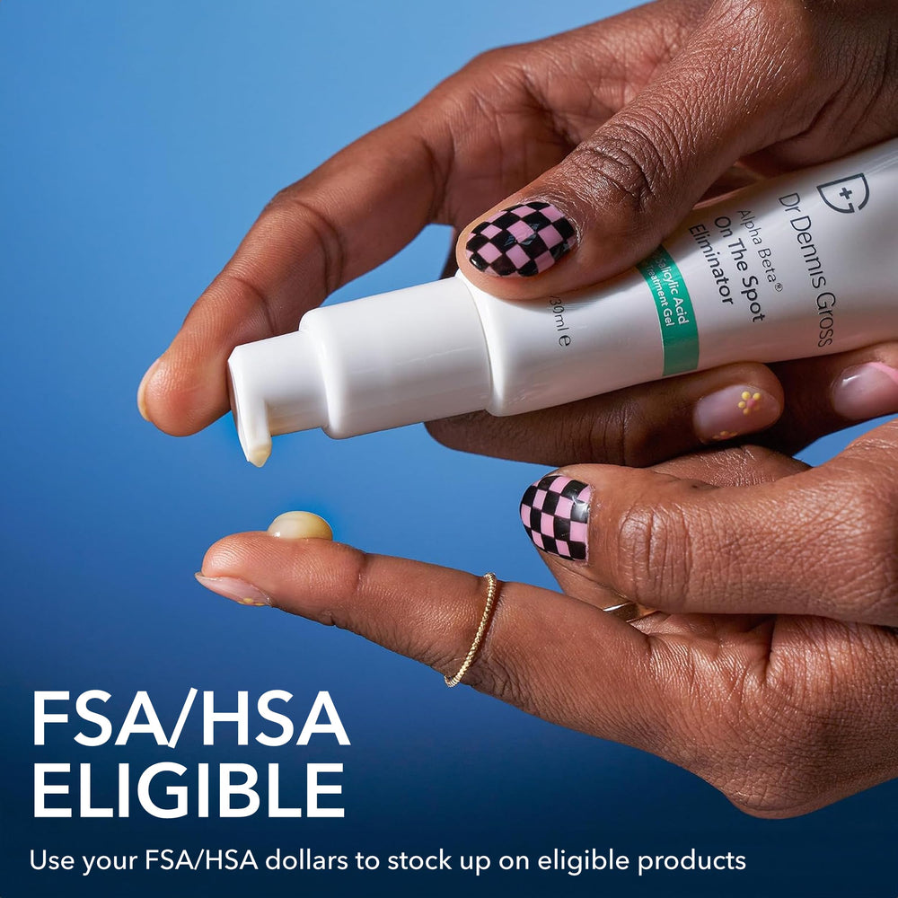 Gel texture close-up emphasizes soothing, non-irritating formula with azelaic amino acid.
