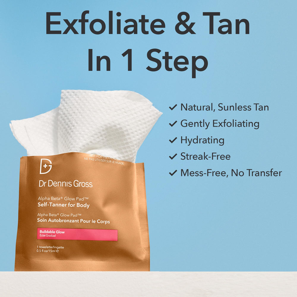 Secado rápido de Dr. Dennis Gross Glow Pad, bronceado sin esperas
