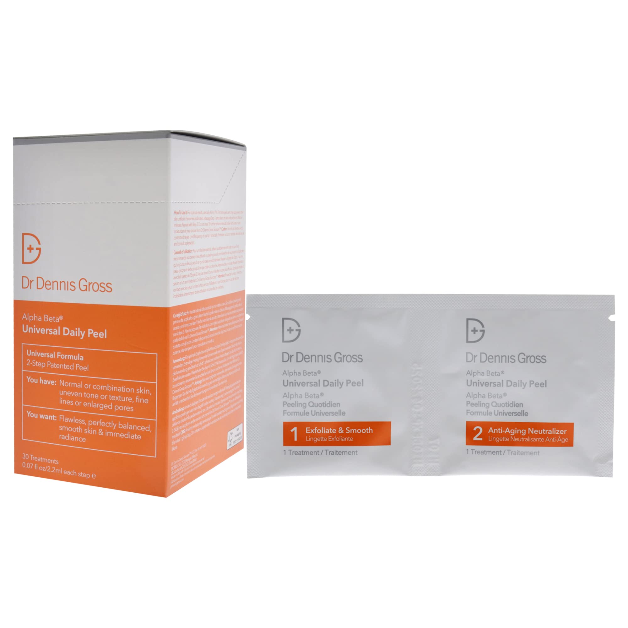 Piel más radiante tras usar Dr. Dennis Gross Alpha Beta Universal Daily Peel.