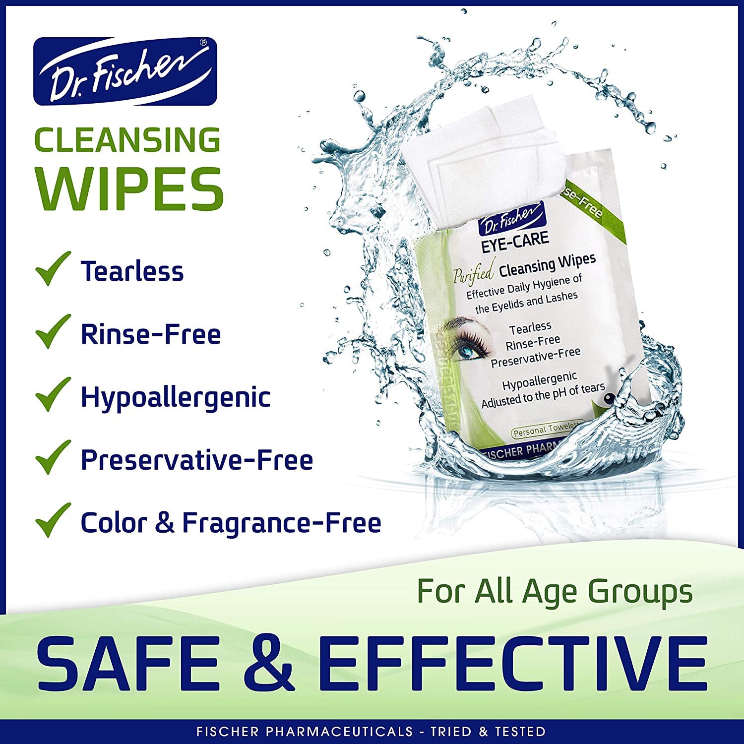 Dr. Fischer Eyelid Wipes eliminacion maquillaje: retiro suave.